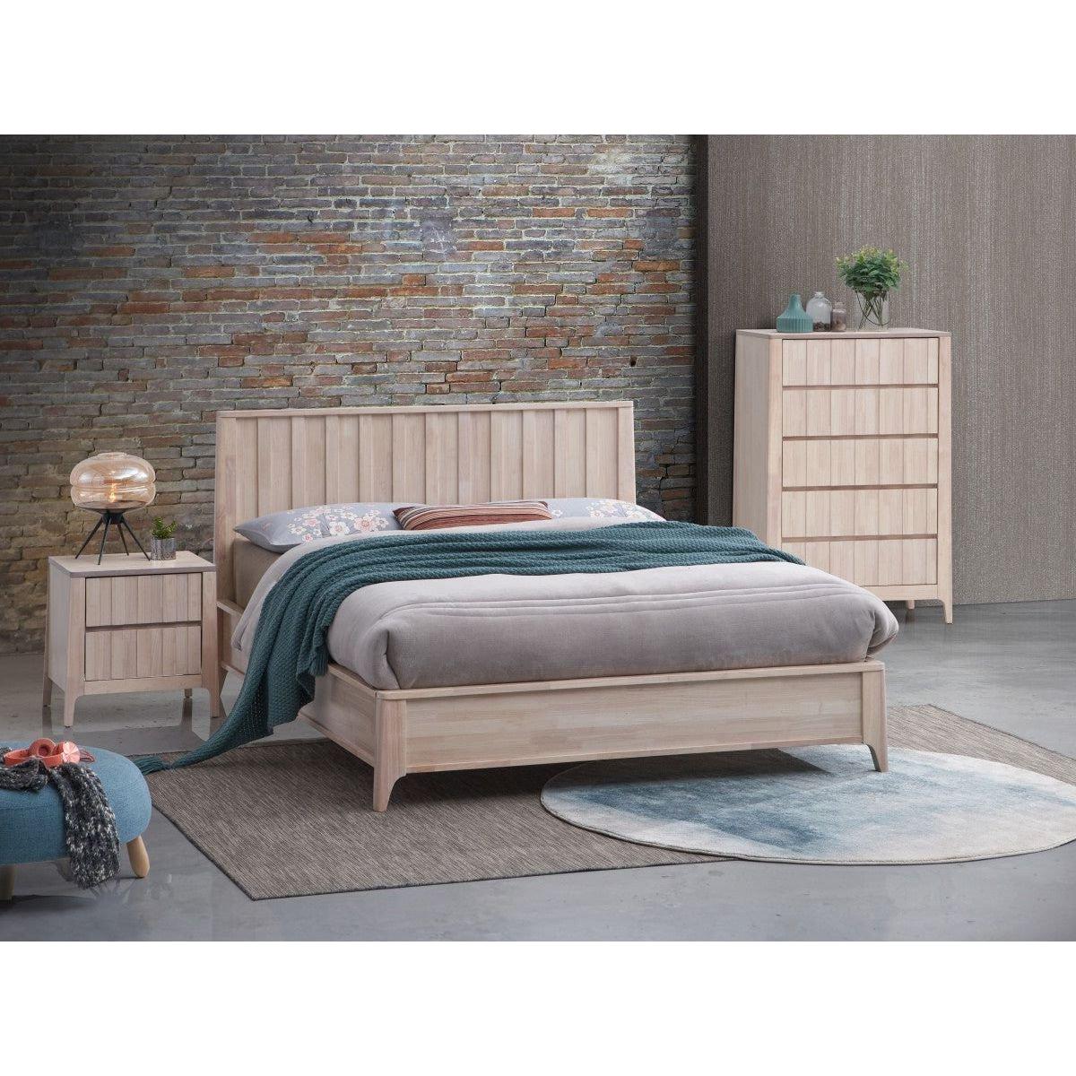 Ariel Queen Platform Bed - Whitewash
