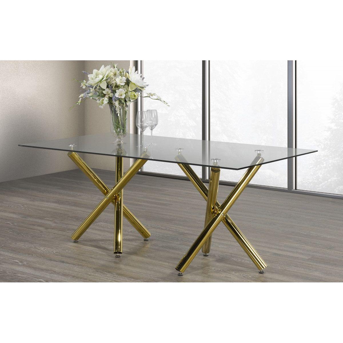 Celeste Dining Set, Black/Gold