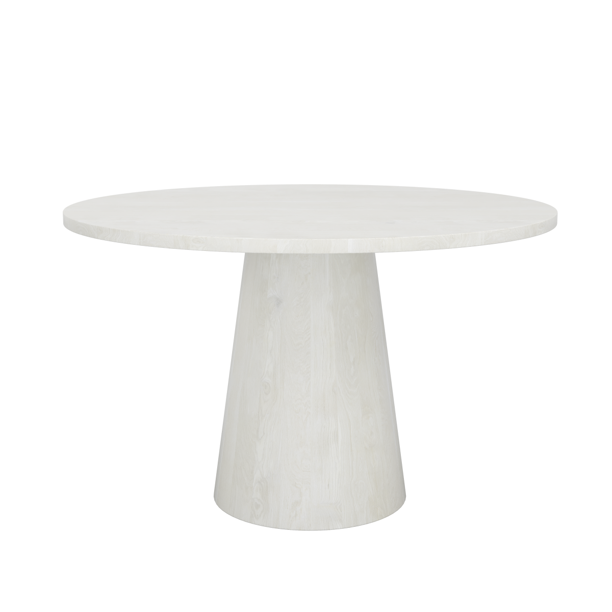 Luna 5-Piece Round Dining Set – Matte White Table with Upholstered Chairs