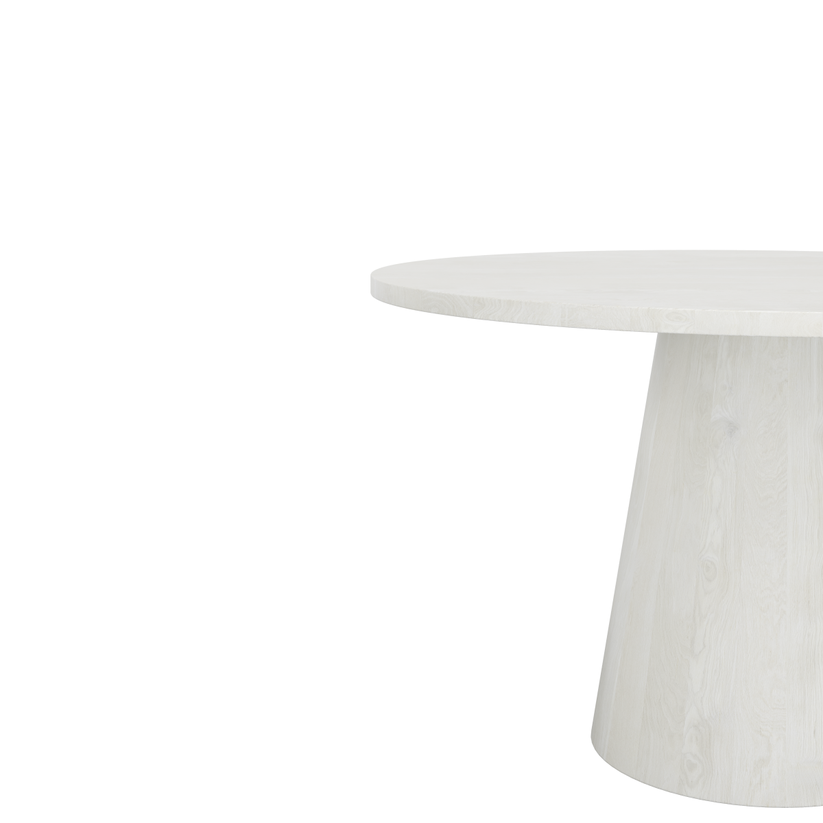 Luna 5-Piece Round Dining Set – Matte White Table with Upholstered Chairs