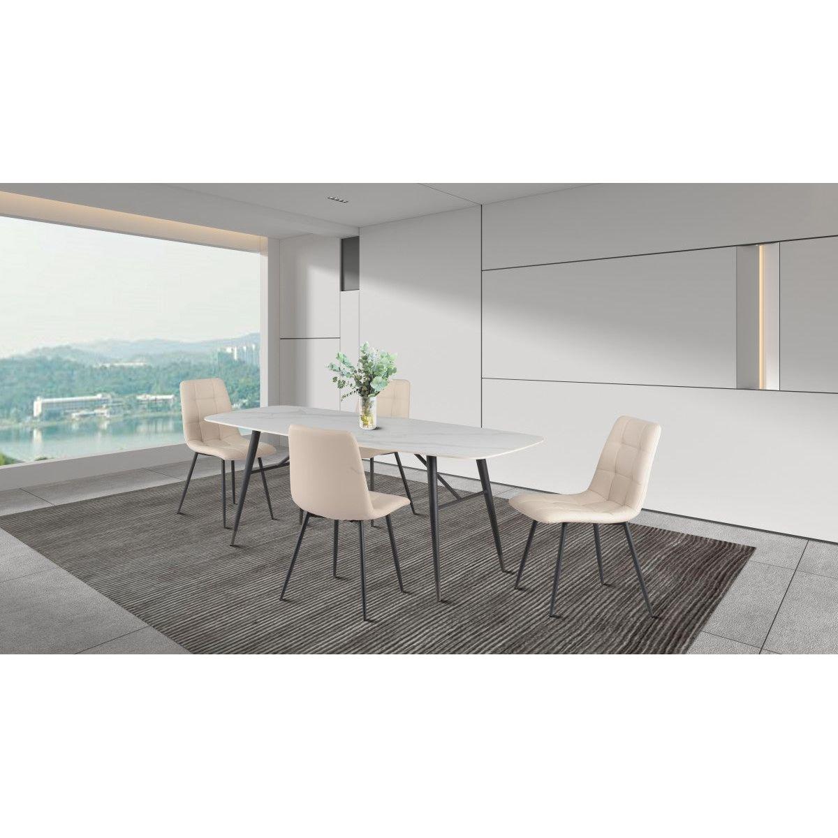 Nolan Dining Set - White/beige