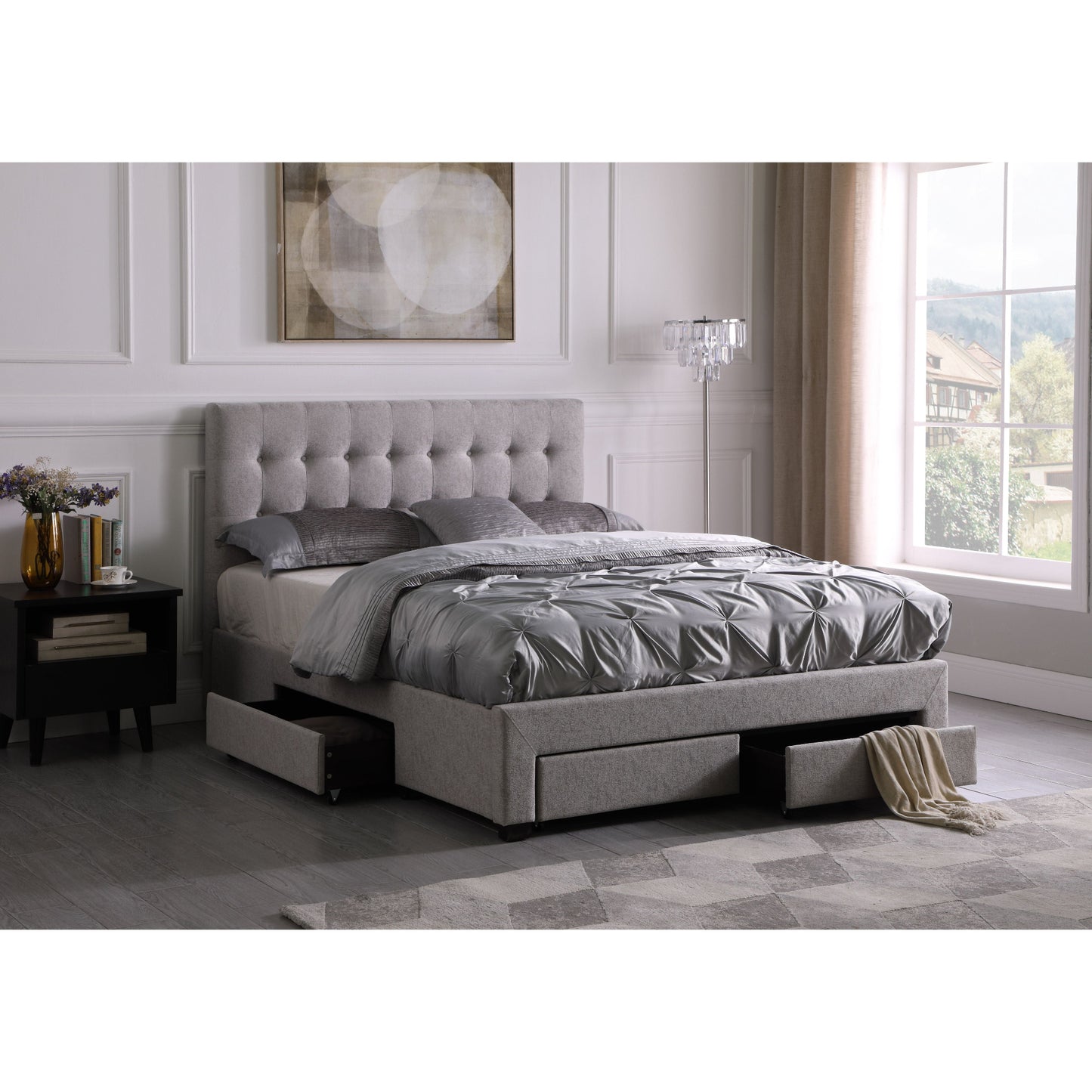 Elisae Queen Storage Bed, Grey