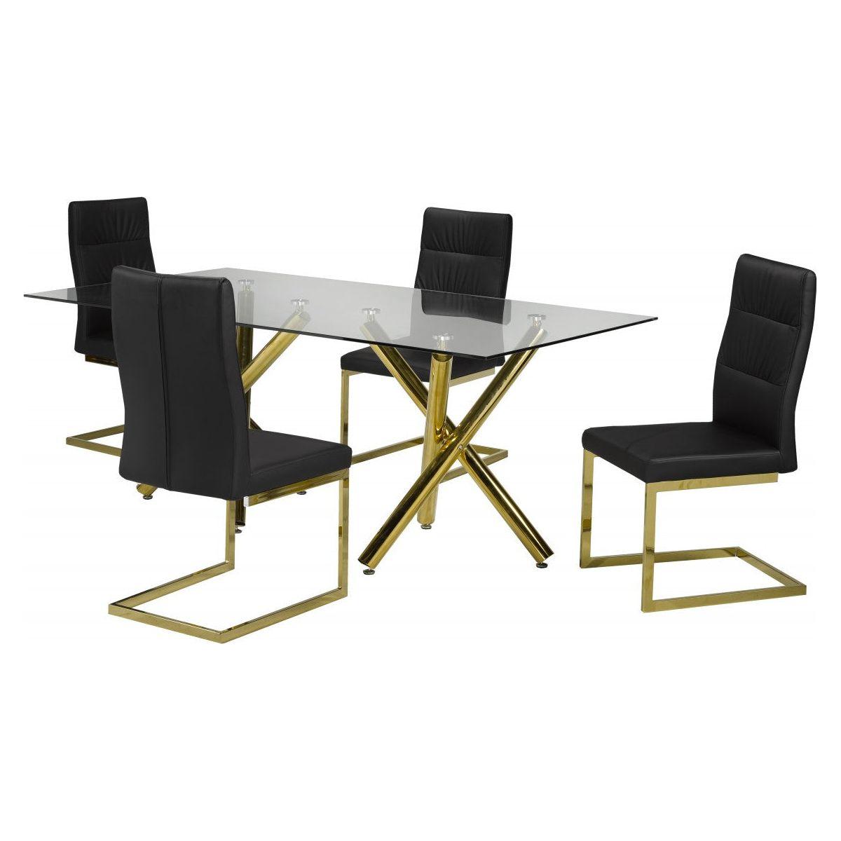 Celeste Dining Set, Black/Gold