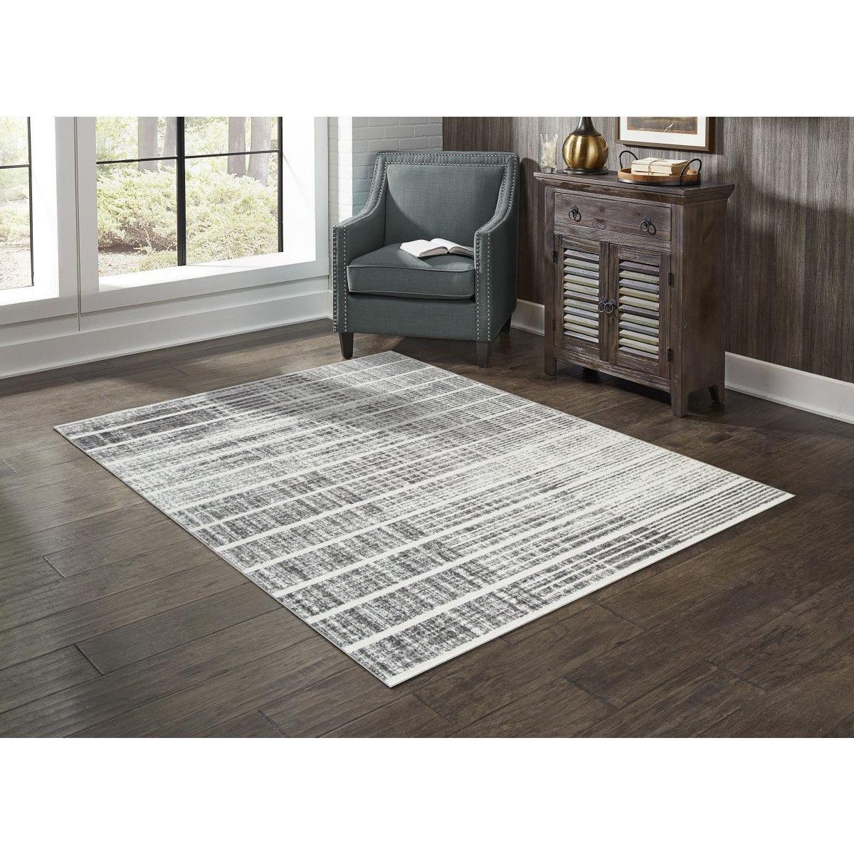 Noah Area Rug - White/silver