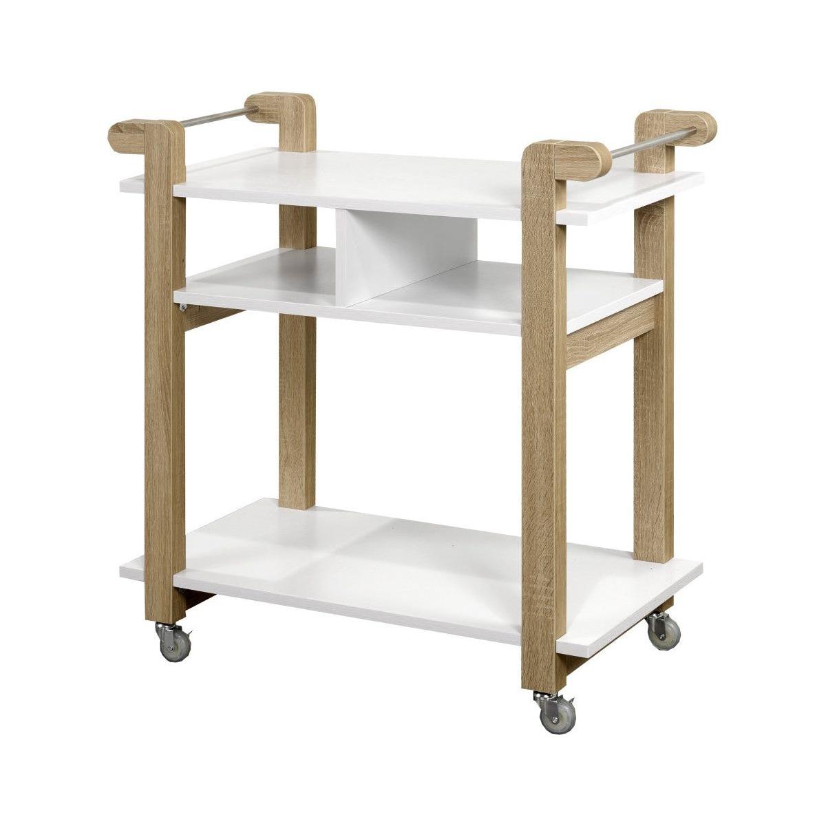 Carie Kitchen Cart - White/Oak