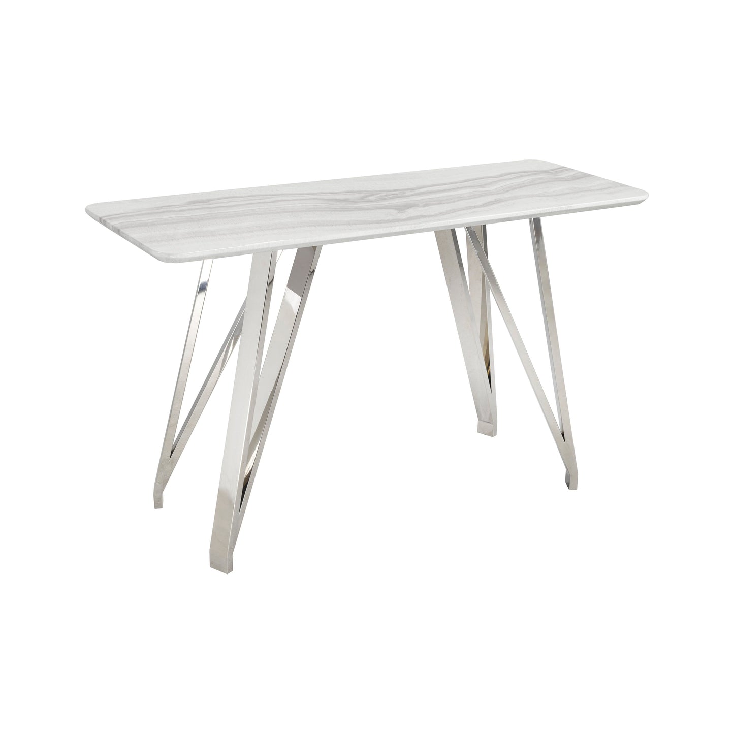 Sebastian Sofa Table, White/silver