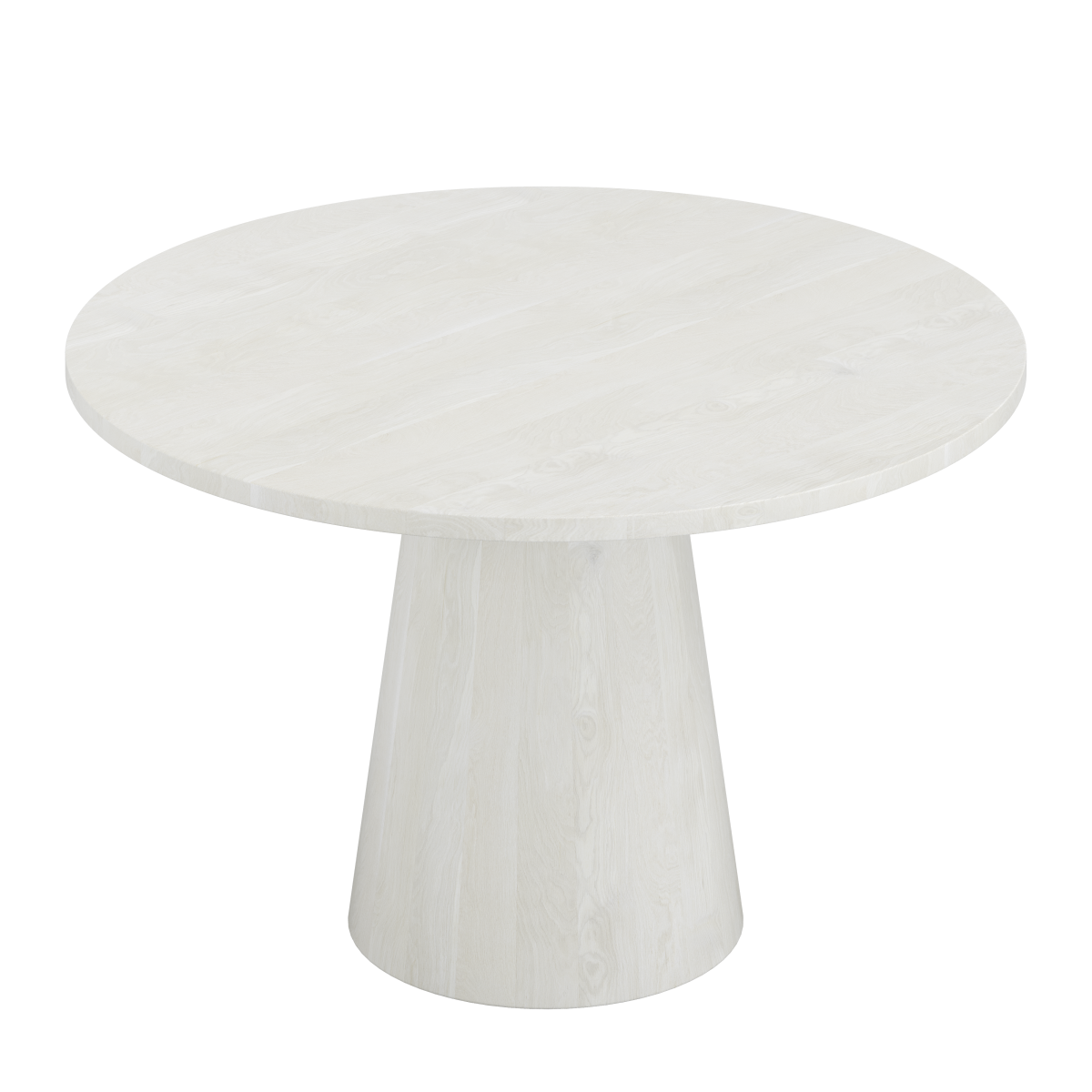 Luna 5-Piece Round Dining Set – Matte White Table with Upholstered Chairs