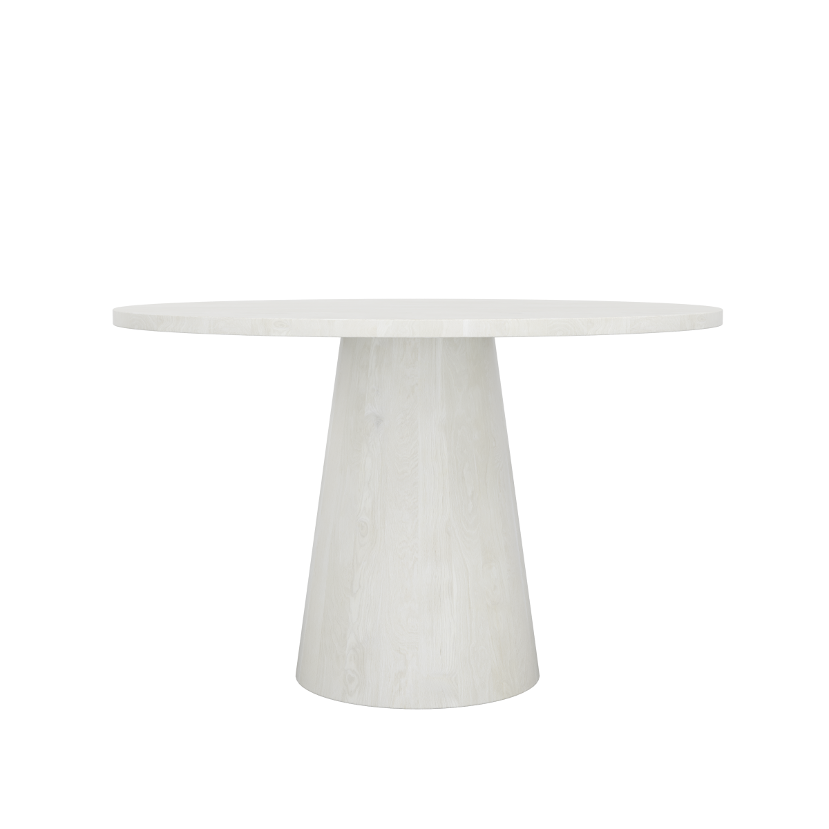 Luna 5-Piece Round Dining Set – Matte White Table with Upholstered Chairs