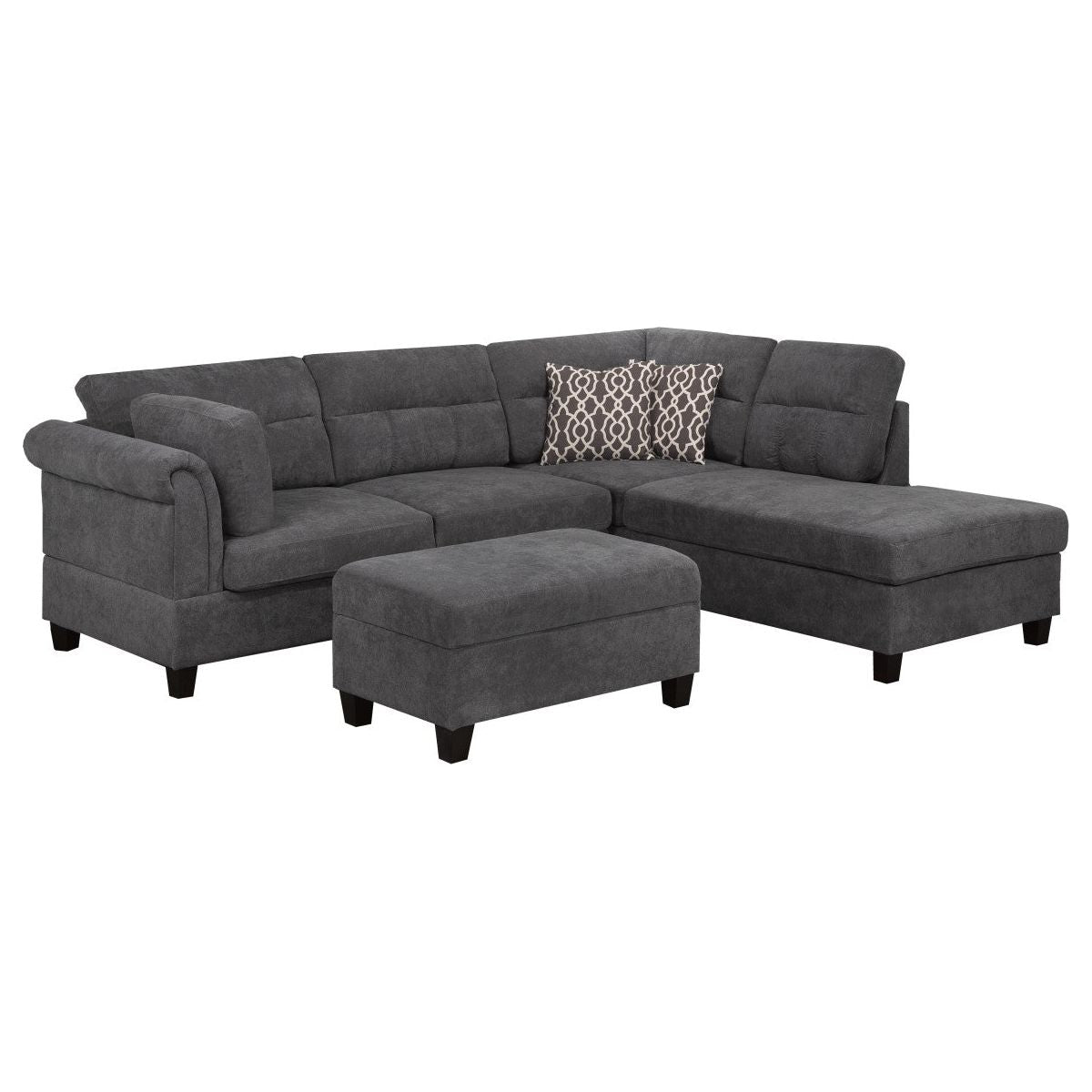 Gemma Sectional & Ottoman - Grey