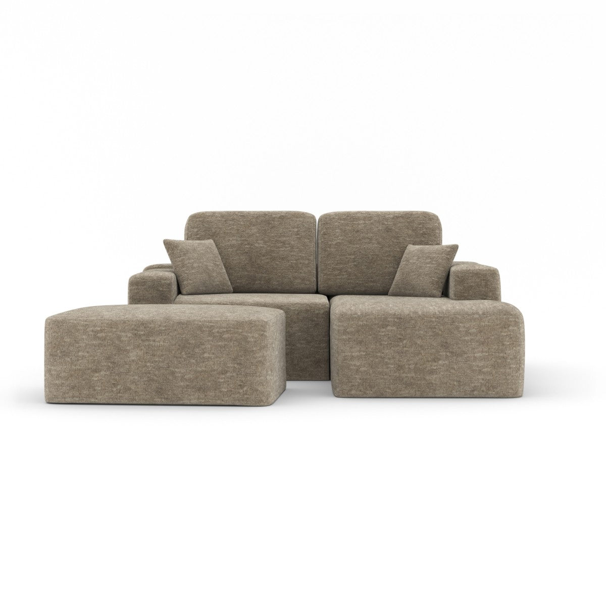 Simone Sectional with Ottoman - Dark Taupe