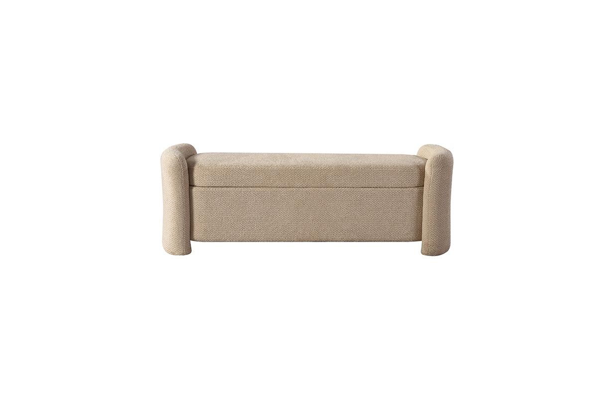 Modern Ottoman | Solid Wood & Fabric | Cleo Upholstered Collection