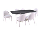 Rowan 7-Piece Dining Set - Black/Beige