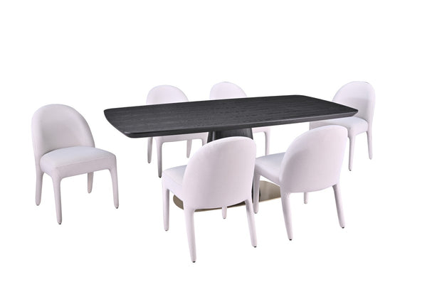 Rowan 7-Piece Dining Set - Black/Beige