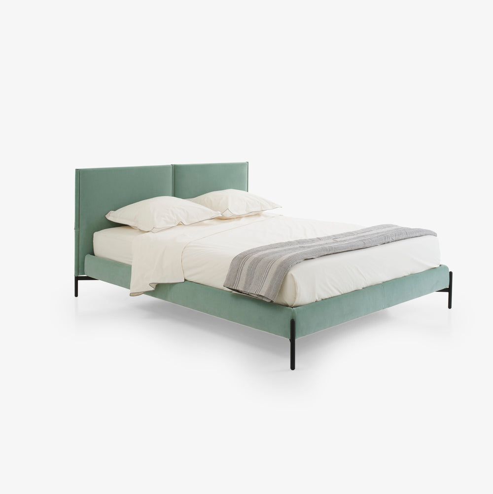 Blythe Velvet Upholstered Platform Bed - Sage Green
