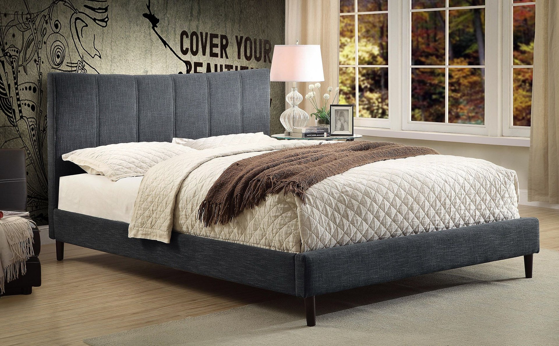 Rimo Platform Bed - Queen 60Ó Grey
