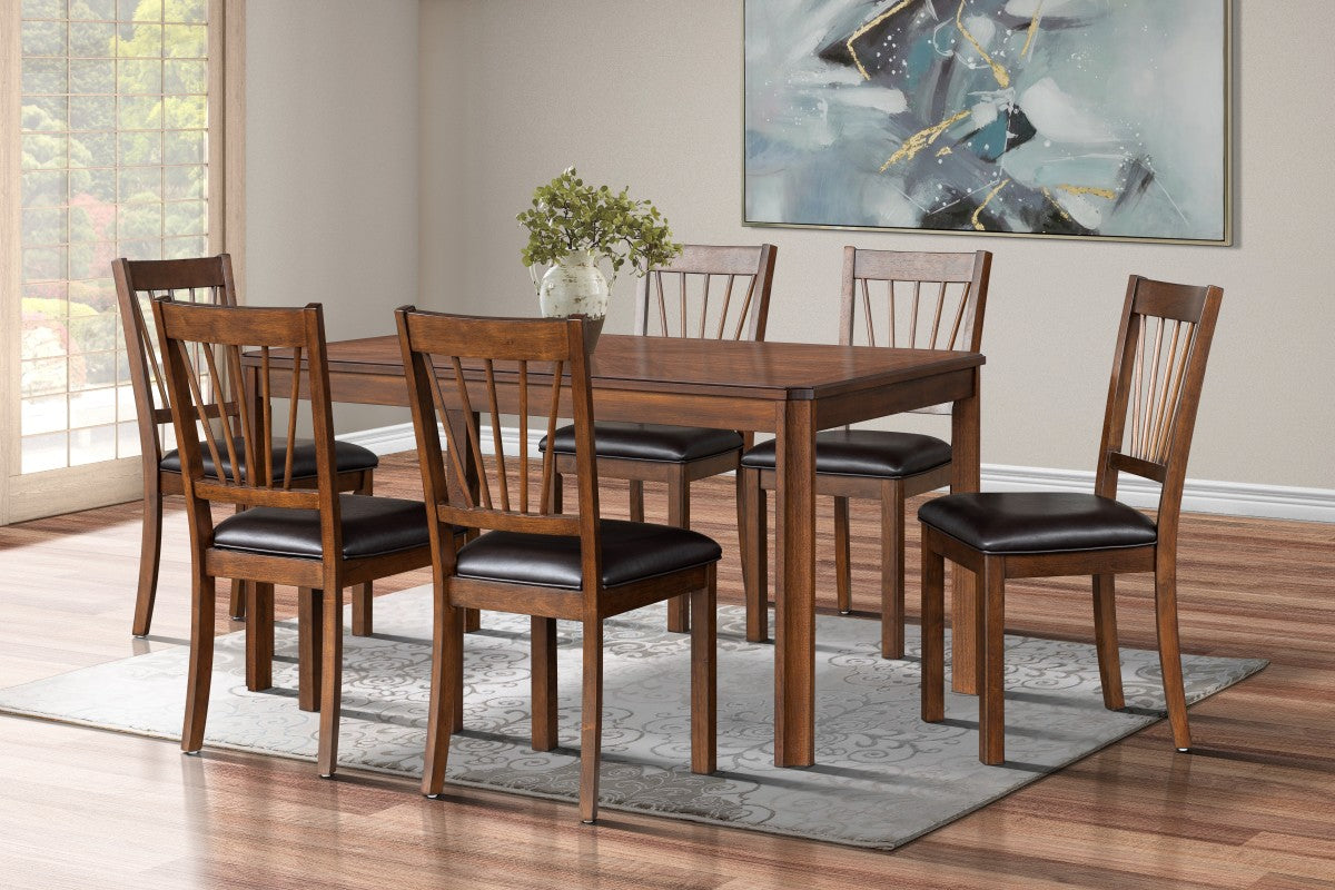 Camden 7-Piece Dining Set – Espresso Table with Padded Chairs