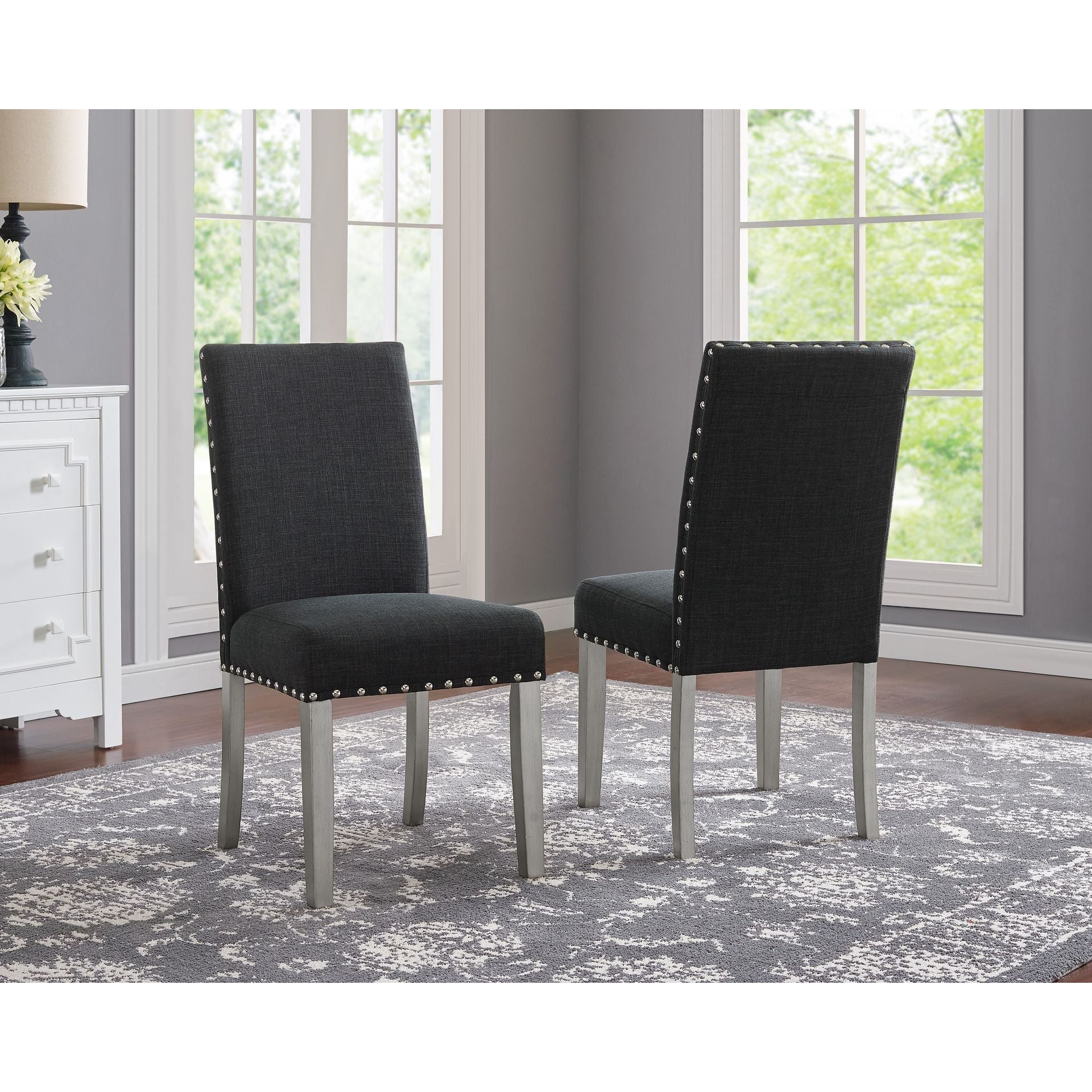 Victor Dining Chair, Set Of 2 - Dark Grey