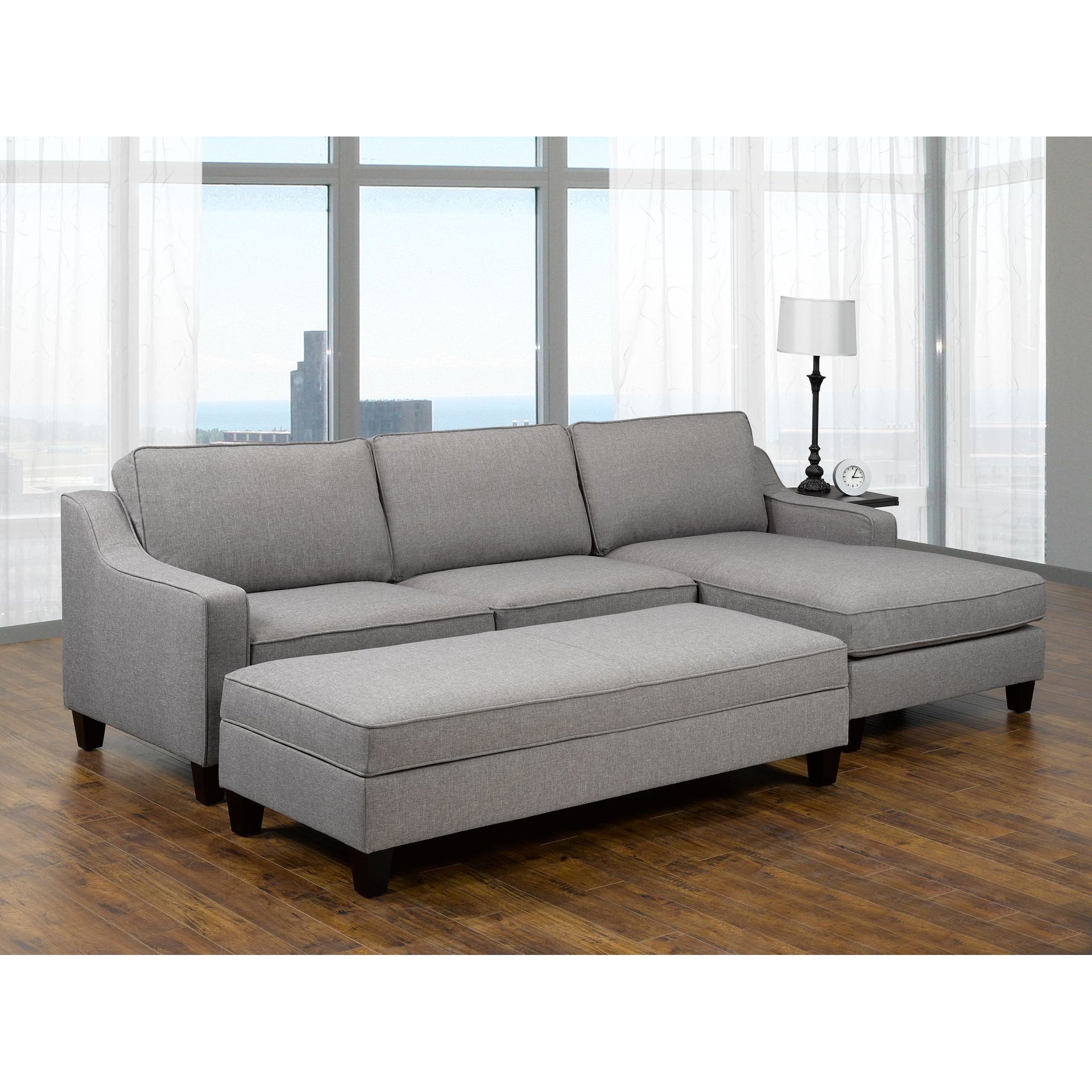 Uriel Sectional & Ottoman - Grey