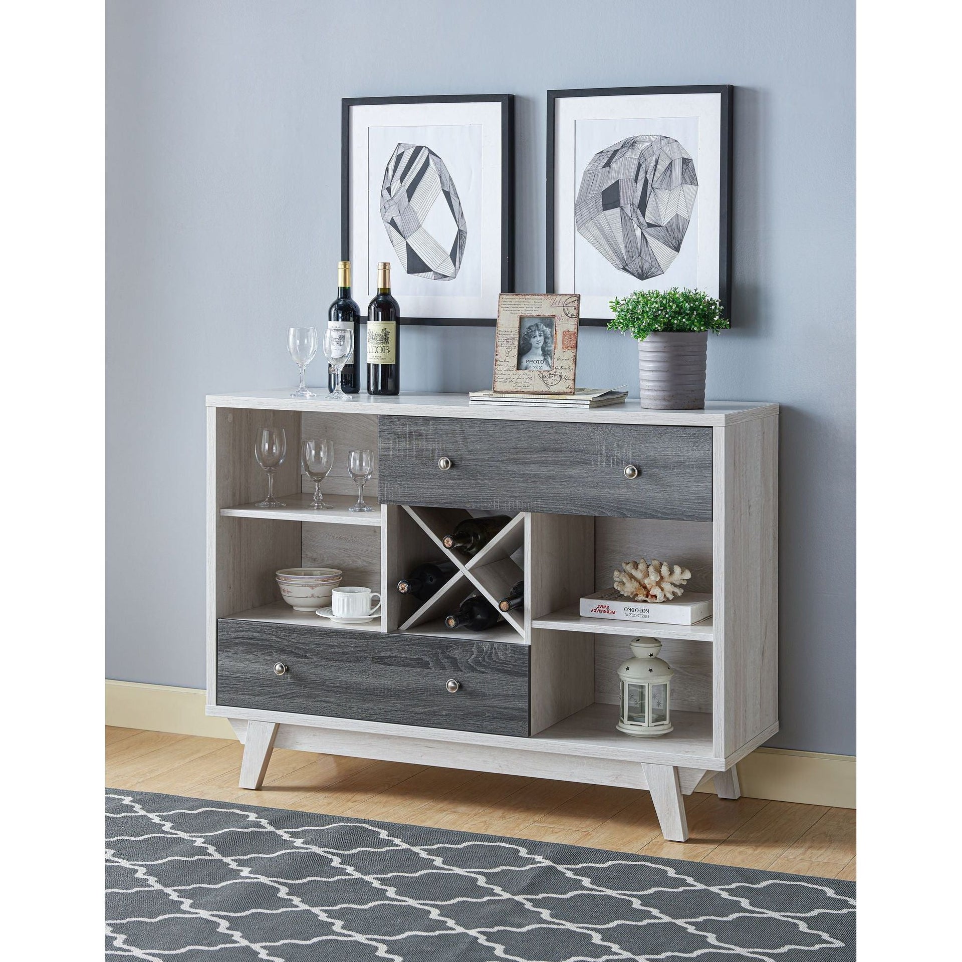 Maya Buffet/Server - White Oak/Grey