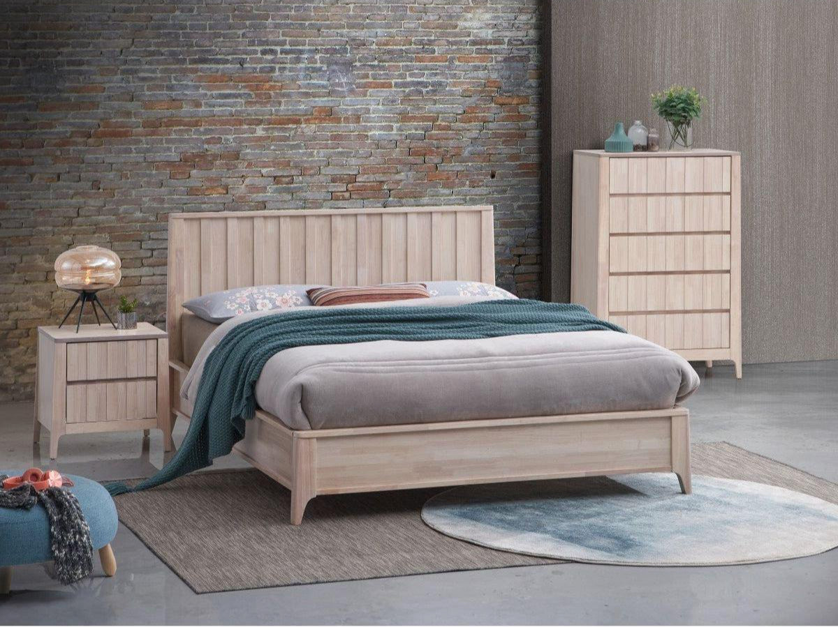 Ariel Queen Platform Bed - Whitewash