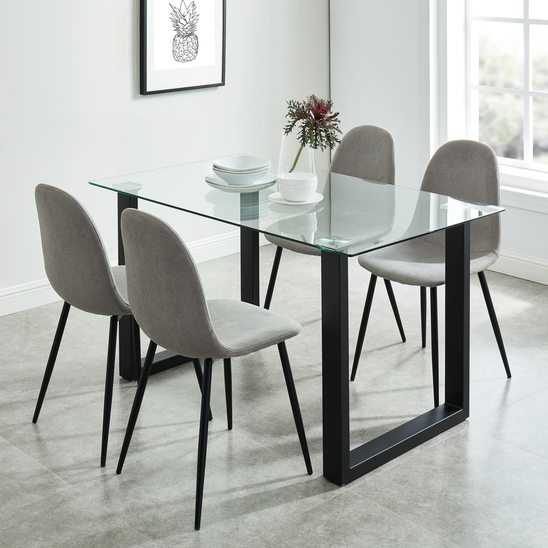 Franco Rectangular Dining Table , Black