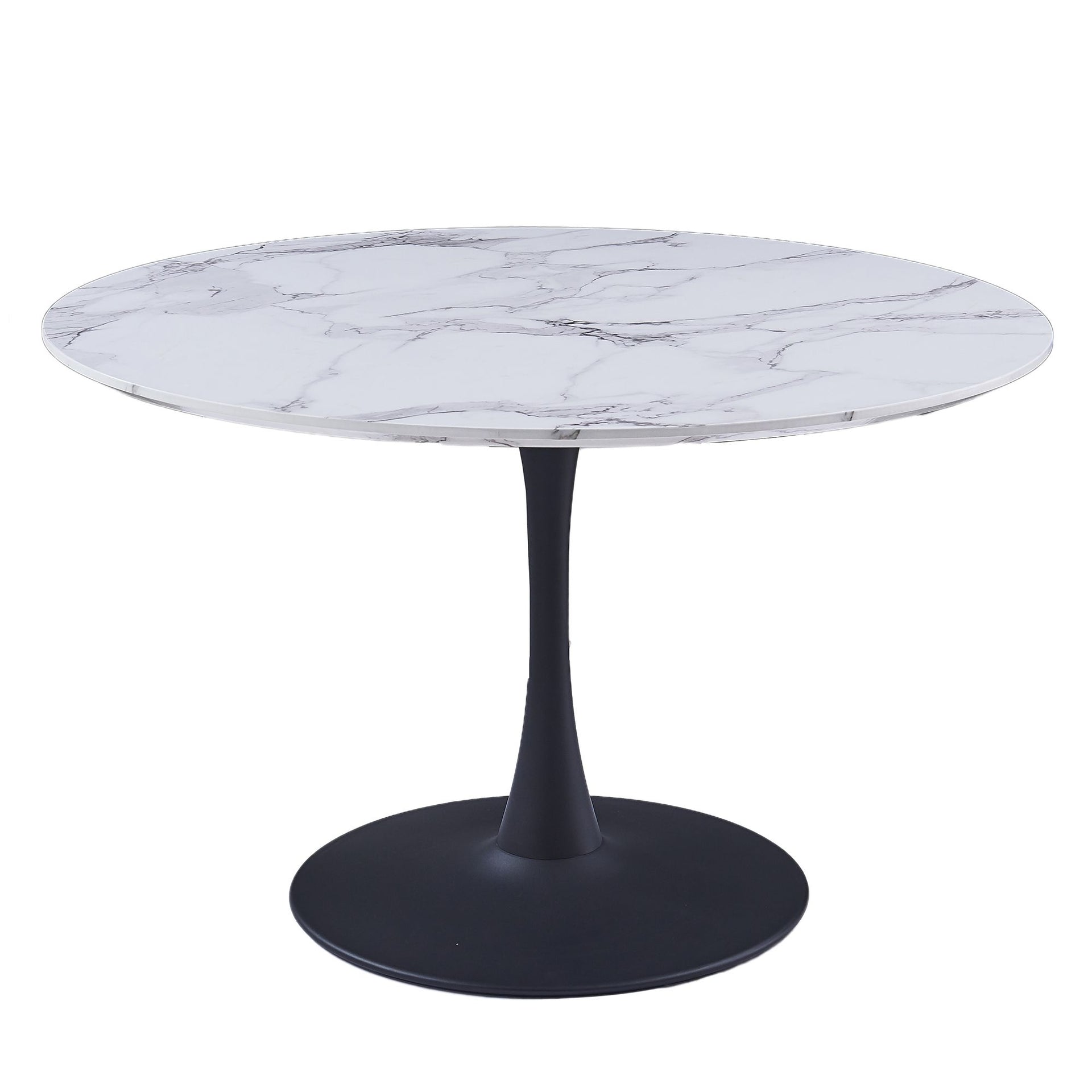 Zilo 48" Round Pedestal Dining Table , Black