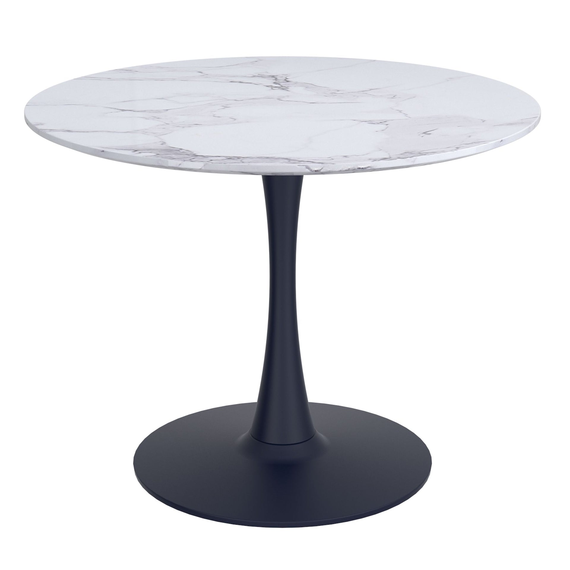 Zilo 40" Round Pedestal Dining Table , Black