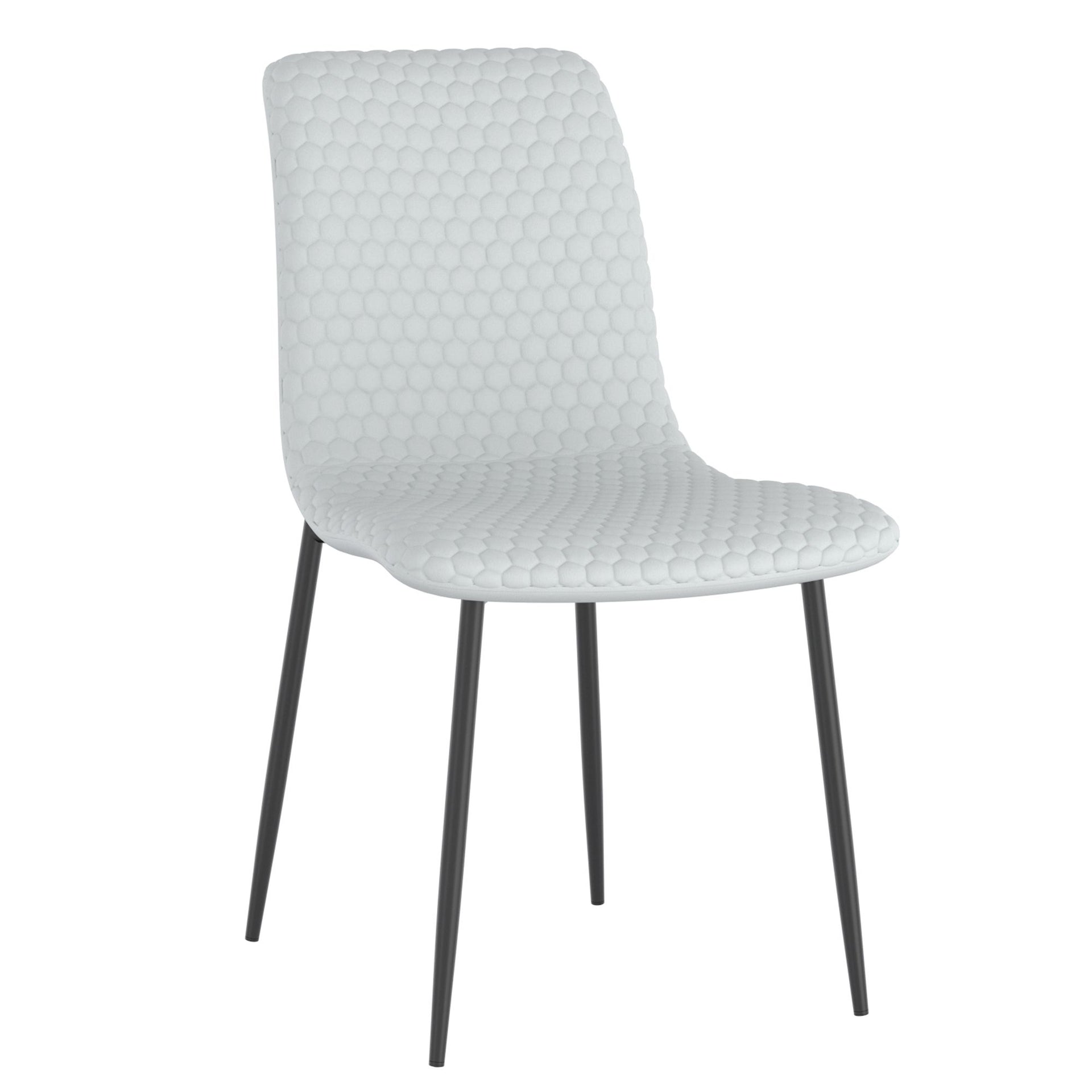Brixx Dining Chair, Faux Leather, Set Of 2 , Grey