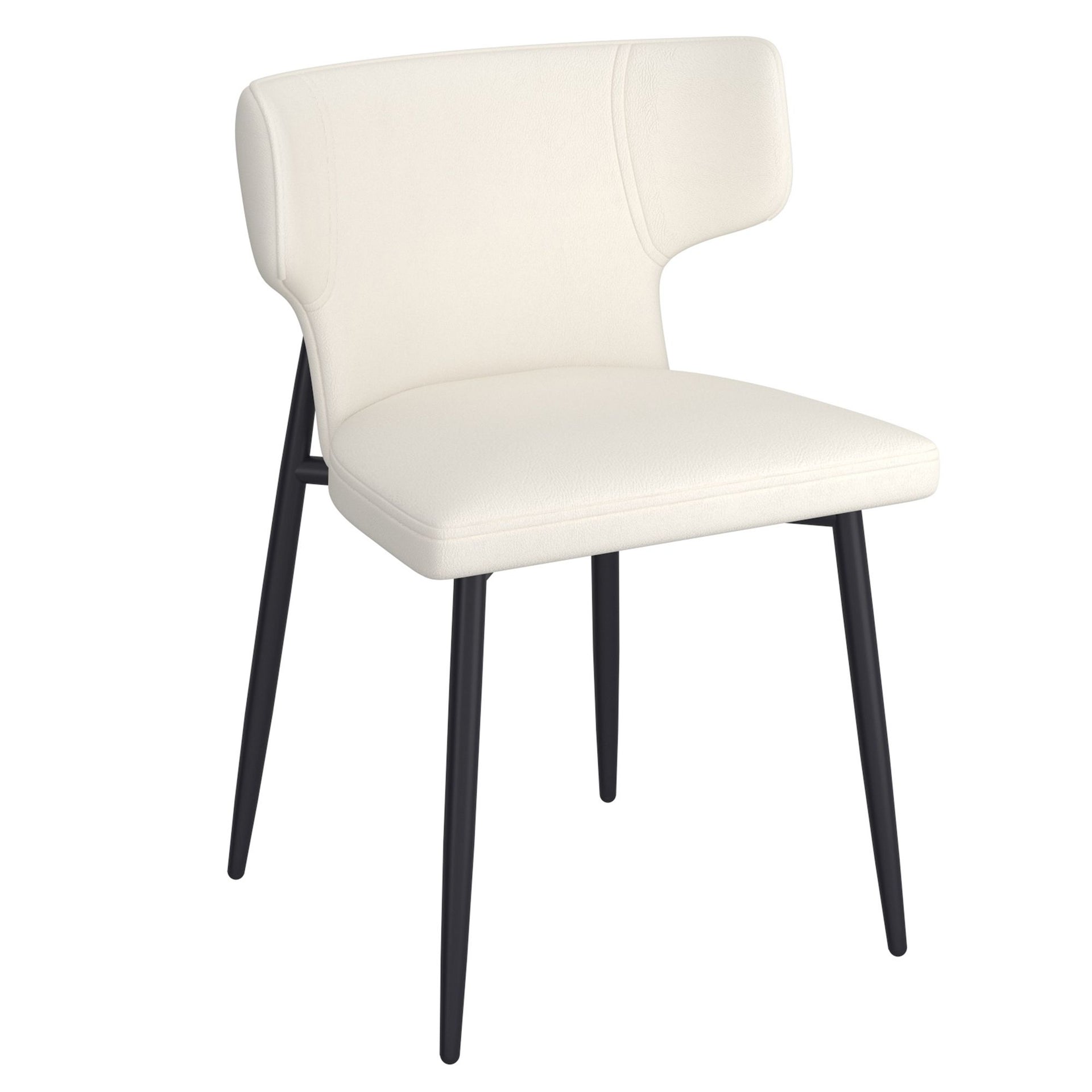 Olis Dining Chair, Faux Leather, Set Of 2, Beige