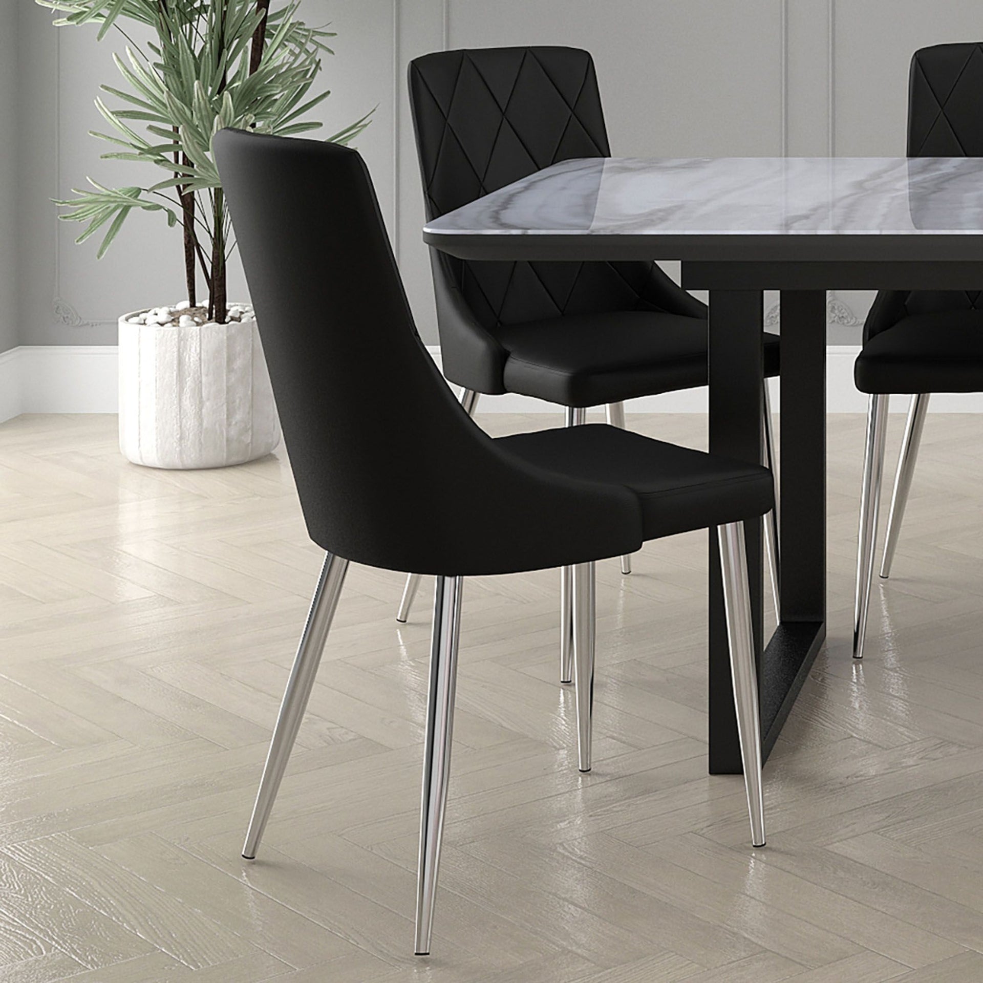 Devo Dining Chair, Set Of 2, Black