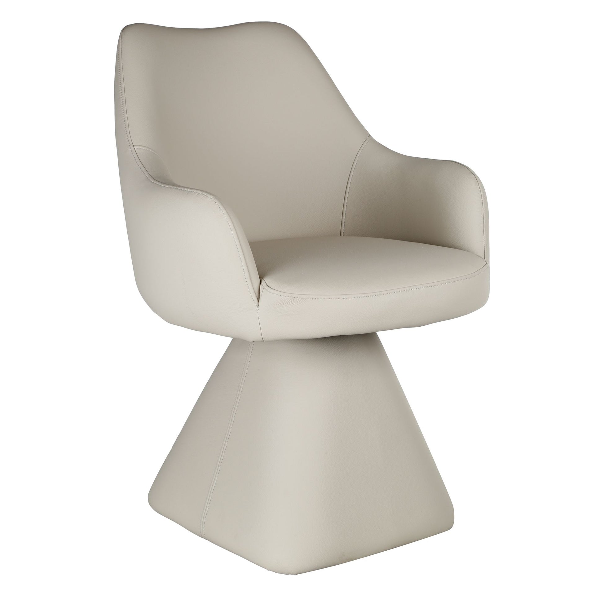 Contemporary Swivel Dining Chair – Faux Leather Upholstery