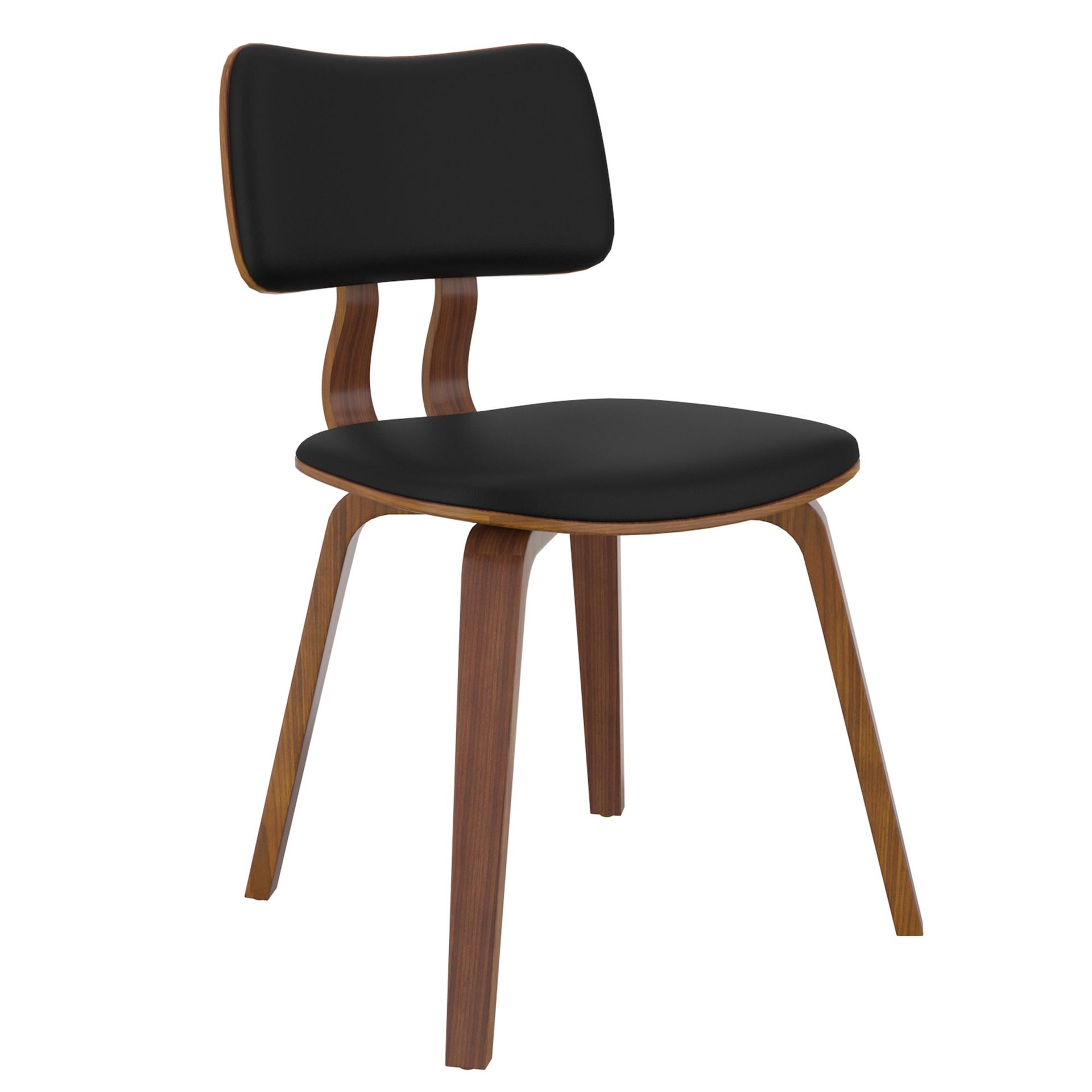 Zuni Dining Chair, Faux Leather, Black