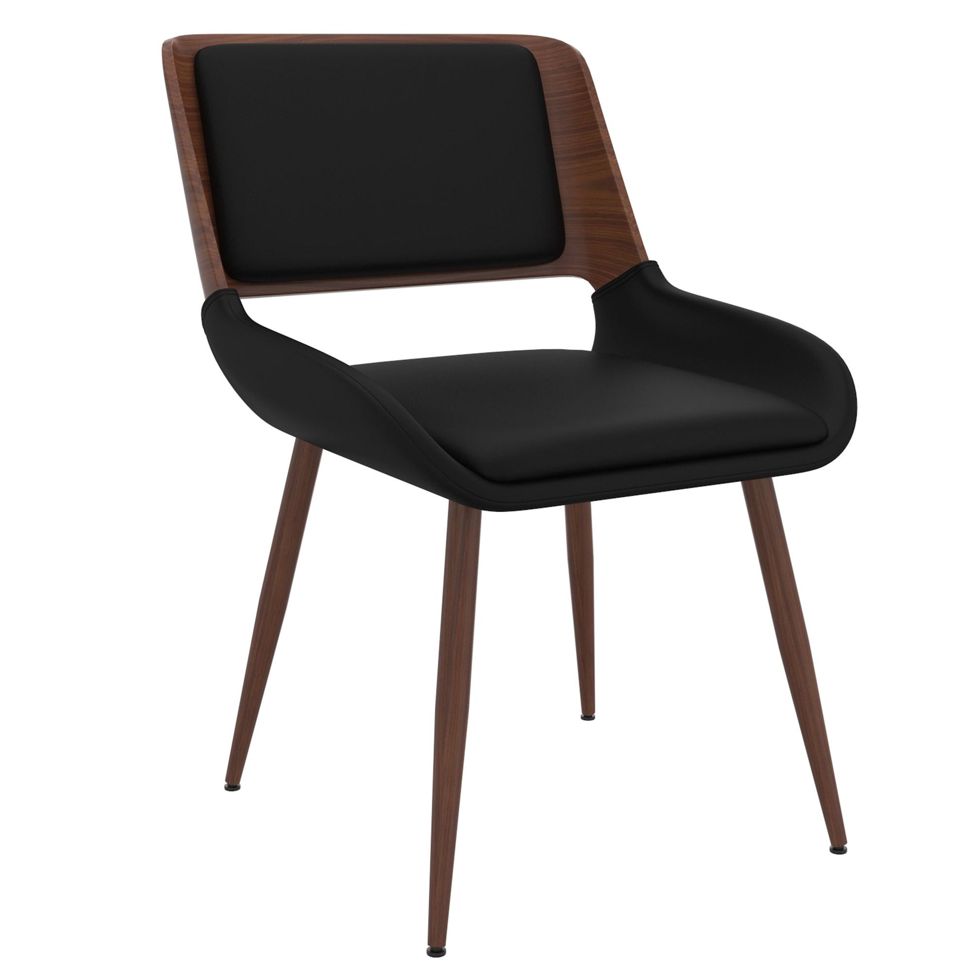 Hudson Dining Chair, Faux Leather, Black