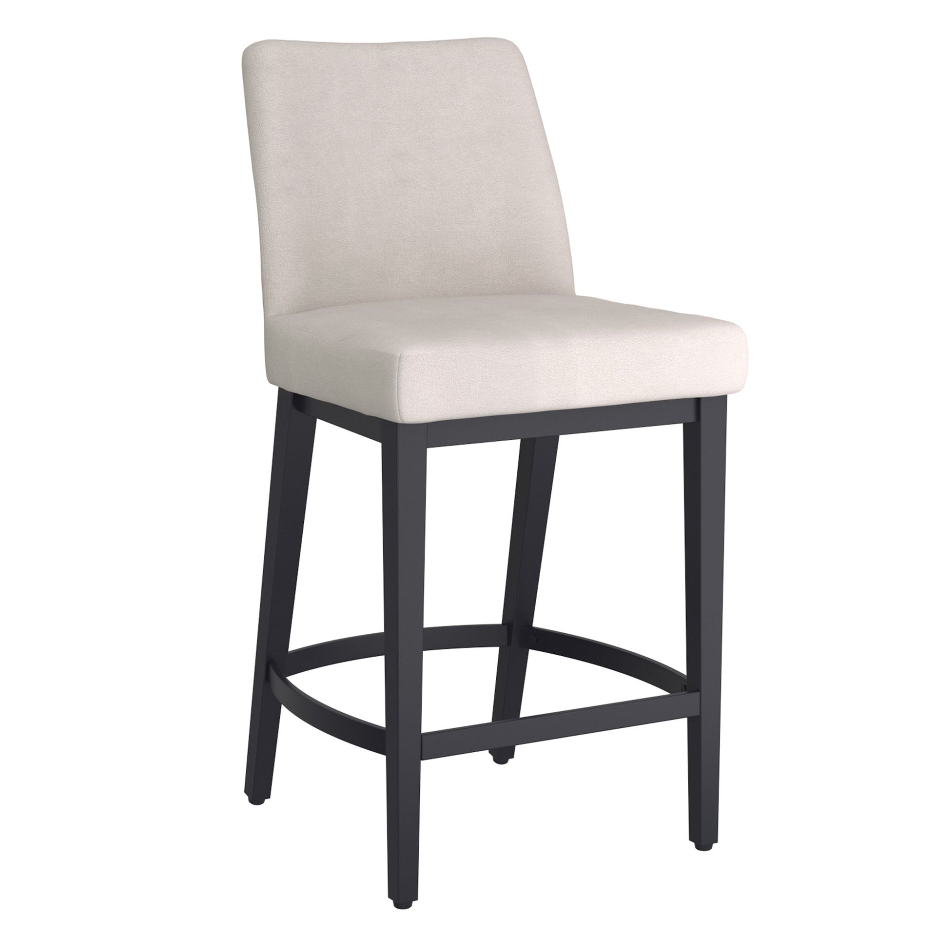 Jace 26" Counter Stool, Fabric, Set Of 2, Black