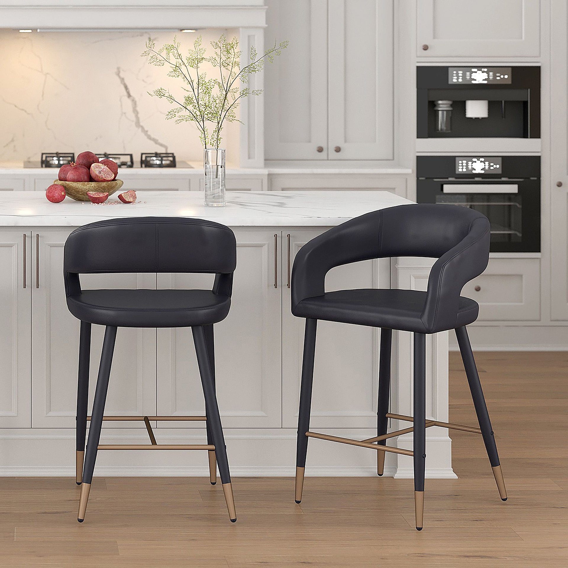 Crimson 26" Counter Stool, Set Of 2, Black