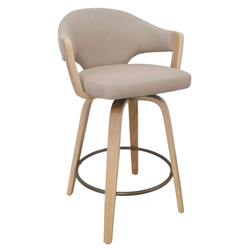 Corin 26" Counter Stool w/Swivel, Set of 2 - Toffee/Natural
