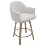 Zephyr 26" Counter Stool w/Swivel, Set of 2 - Oat/Washed Oak
