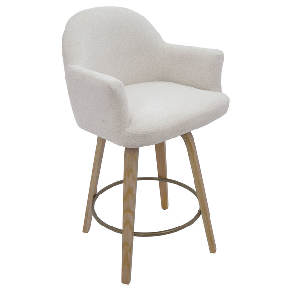 Zephyr 26" Counter Stool w/Swivel, Set of 2 - Oat/Washed Oak