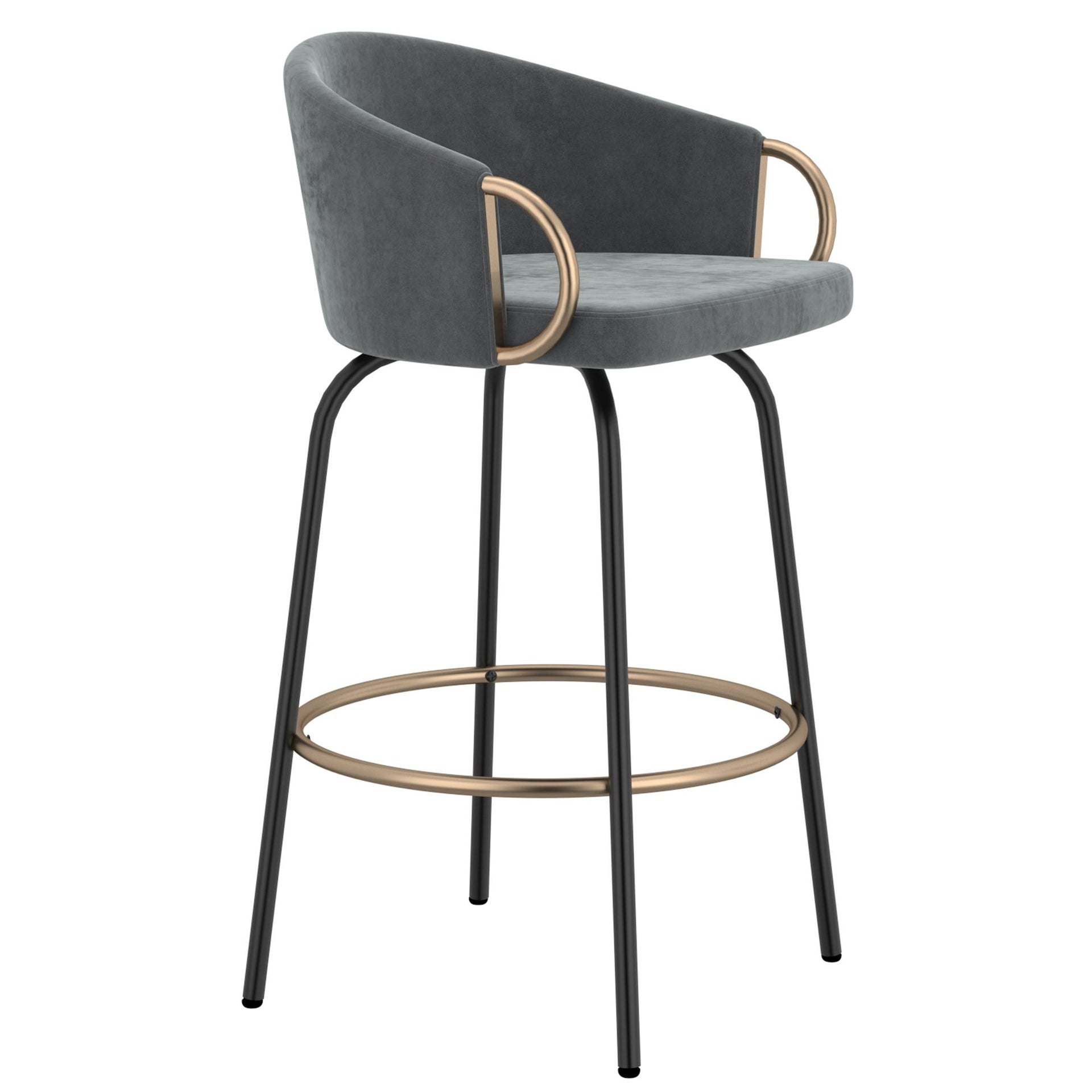 Lavo Counter Stool - 26Ó Swivel, Set of Two Grey