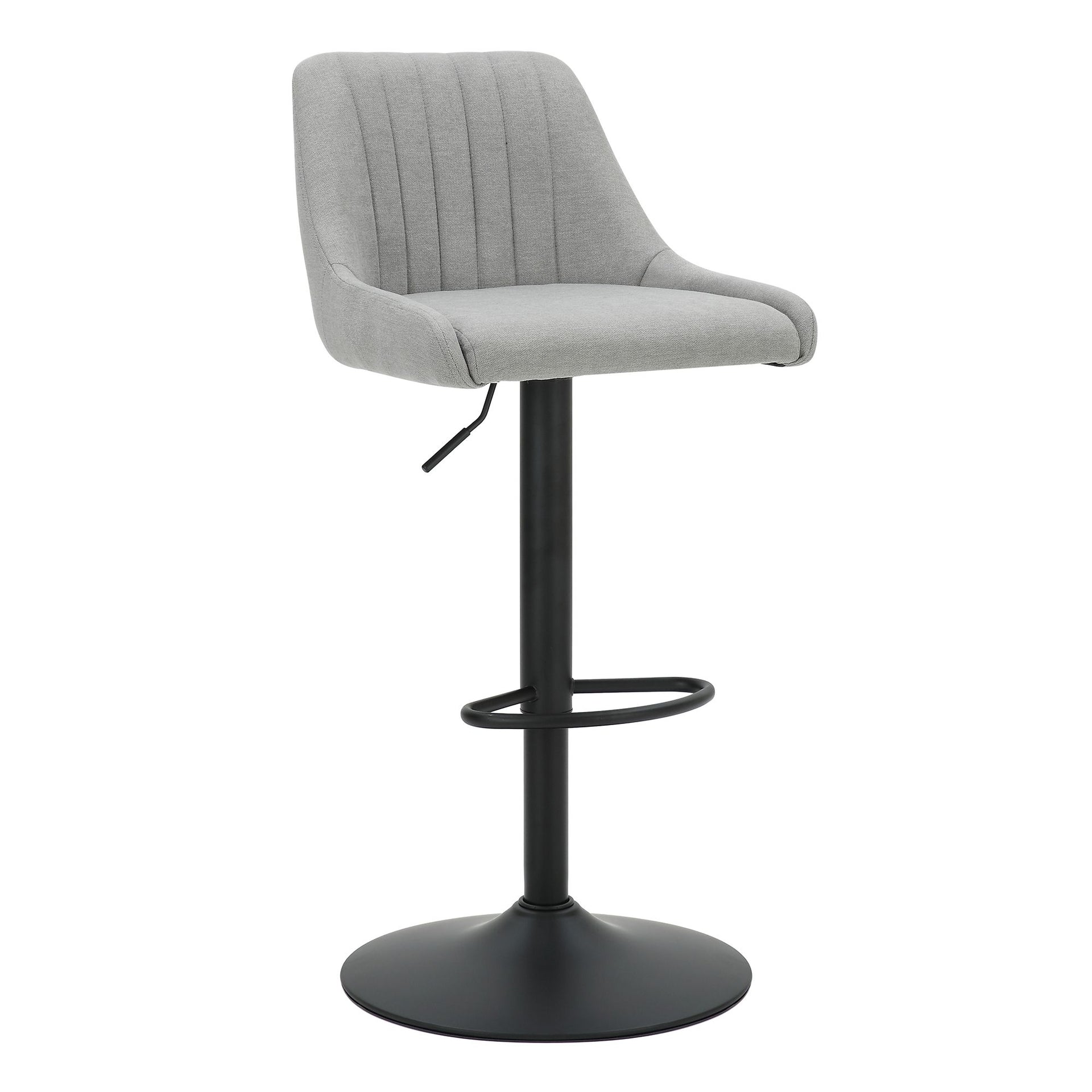 Kron Air-Lift Stool, Fabric, Set Of 2 , Grey