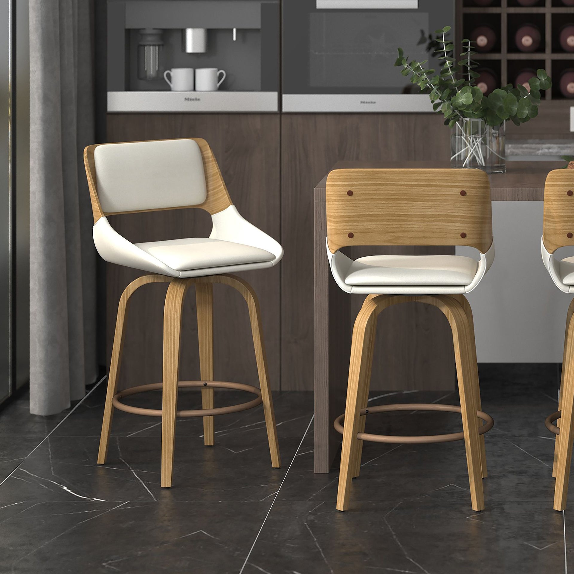 Hudson 26" Counter Stool W/Swivel, Fabric , Beige