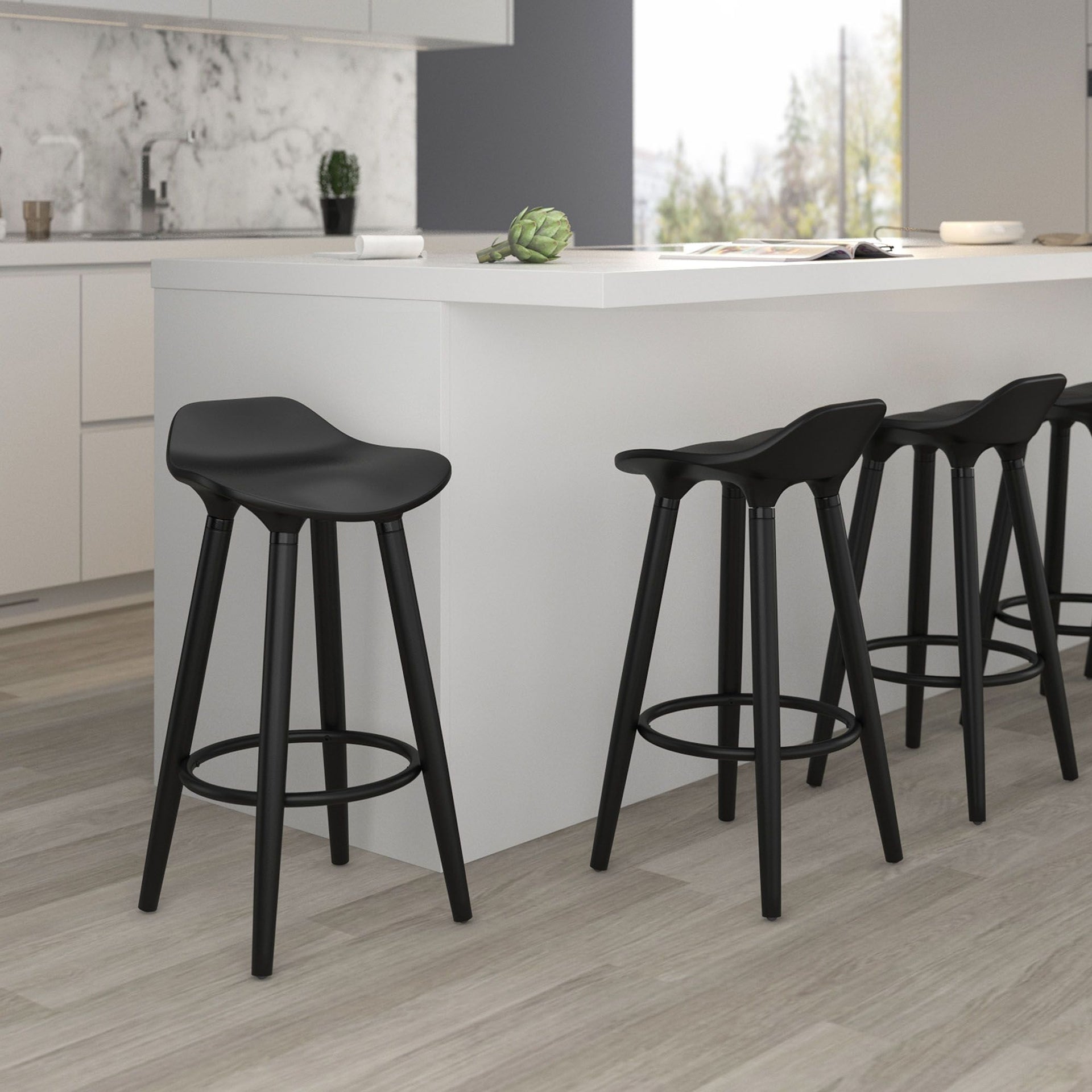 Trex 26" Counter Stool, Set Of 2, Black