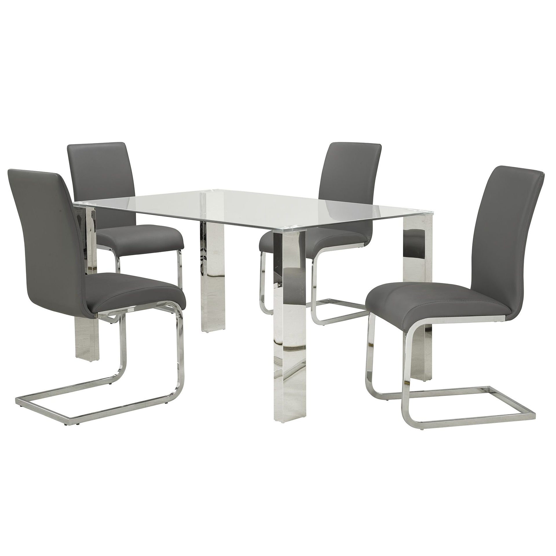 Frankfurt/Maxim 5Pc Dining Set , Grey