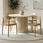 Alden/Elowen 5-Piece Dining Set - Ivory And Travertine/Natural