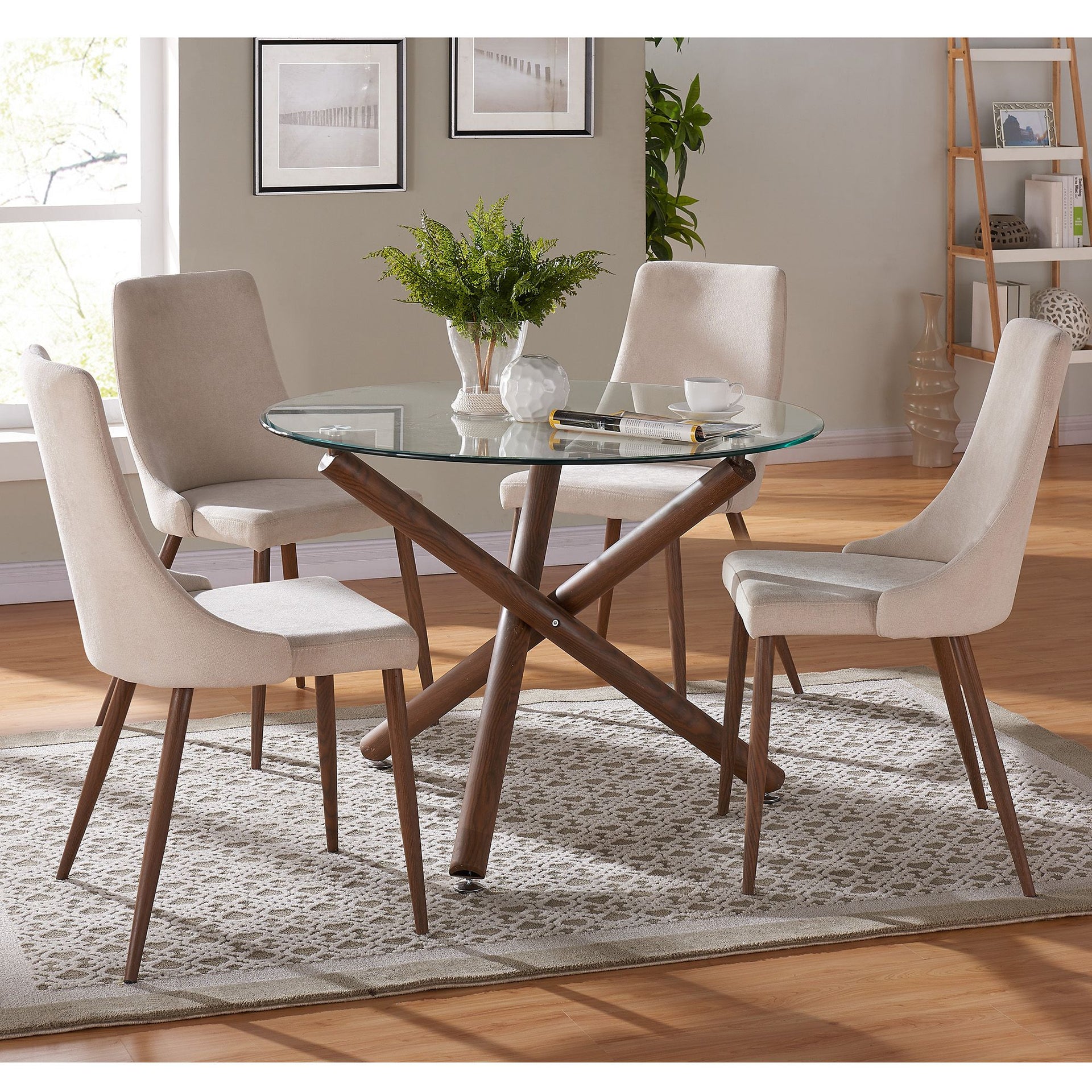 Rocca/Cora 5Pc Dining Set , Beige