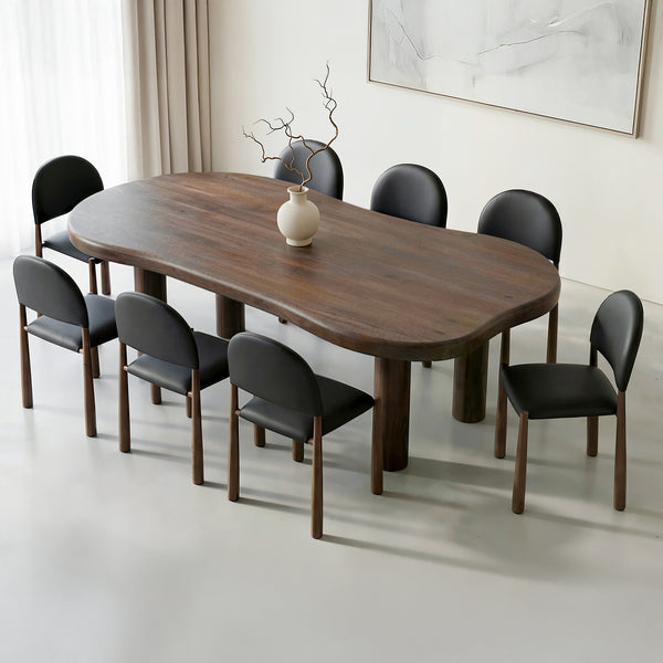 Vesper/Brynn 9-Piece Dining Set - Walnut/Black And Walnut