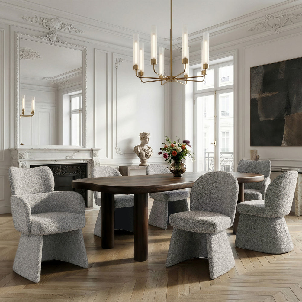 Vesper/Dahlke/Hollis 7-Piece Dining Set - Walnut/Beige