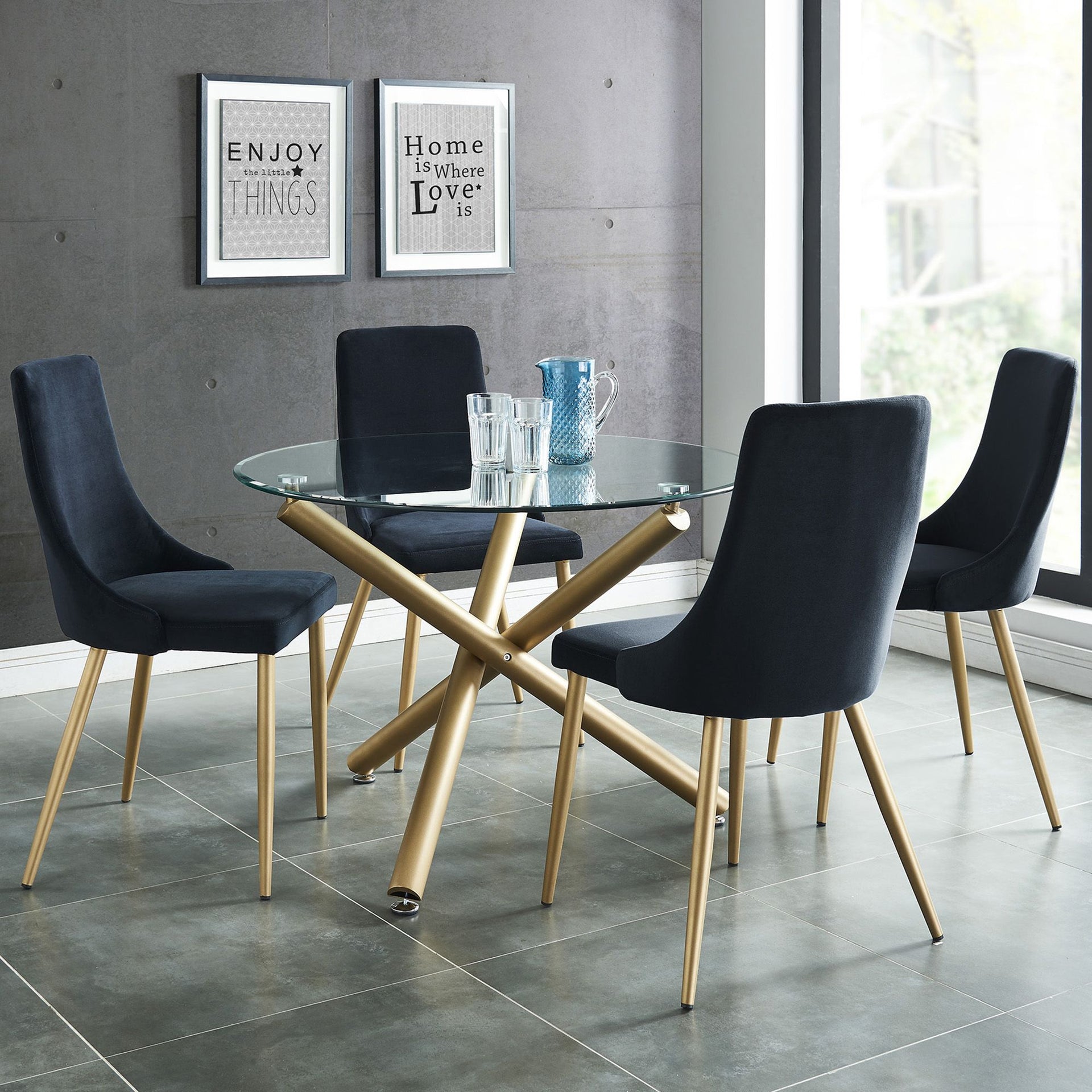 Carmilla 5Pc Dining Set , Black