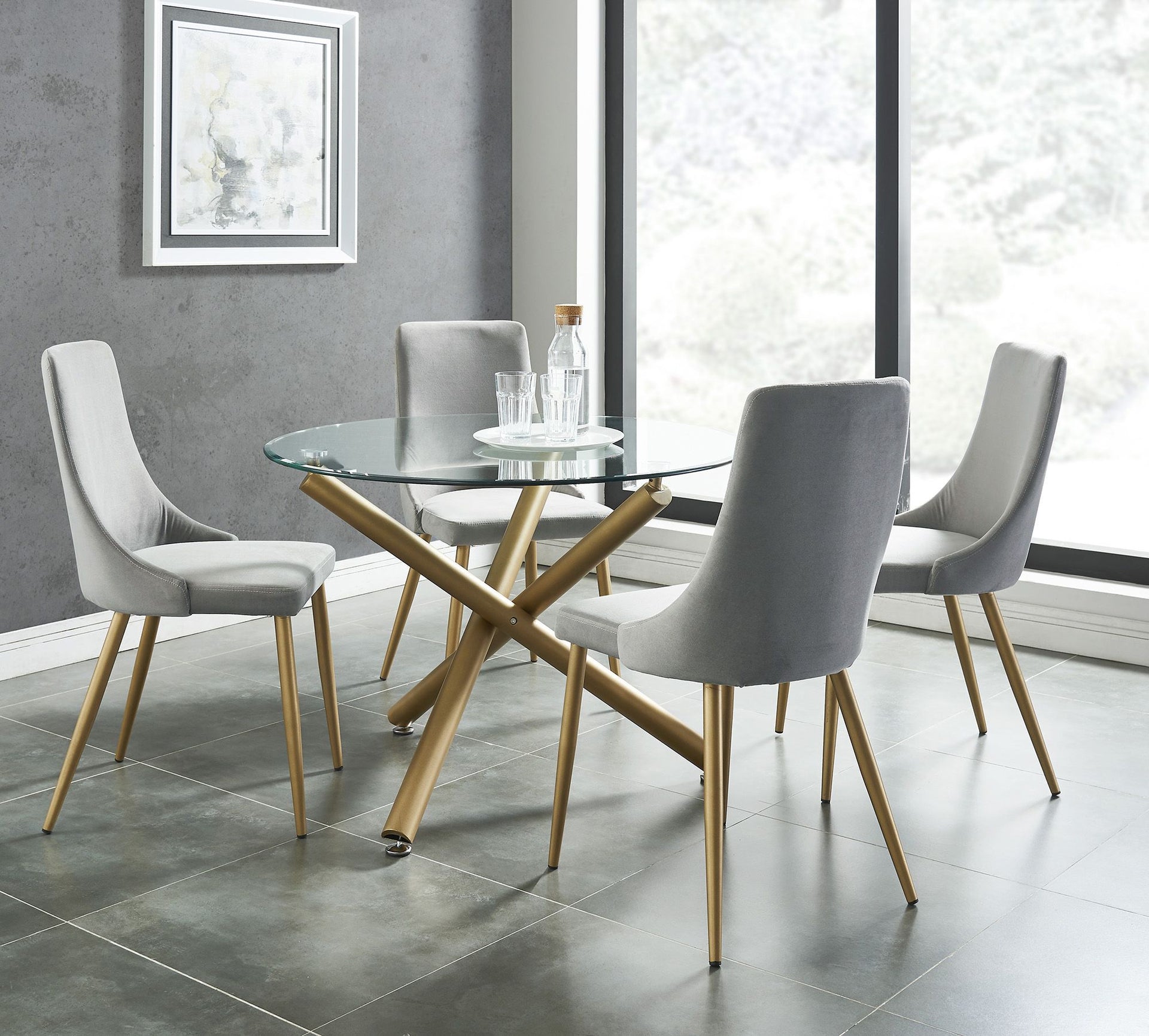 Carmilla 5Pc Dining Set, Grey
