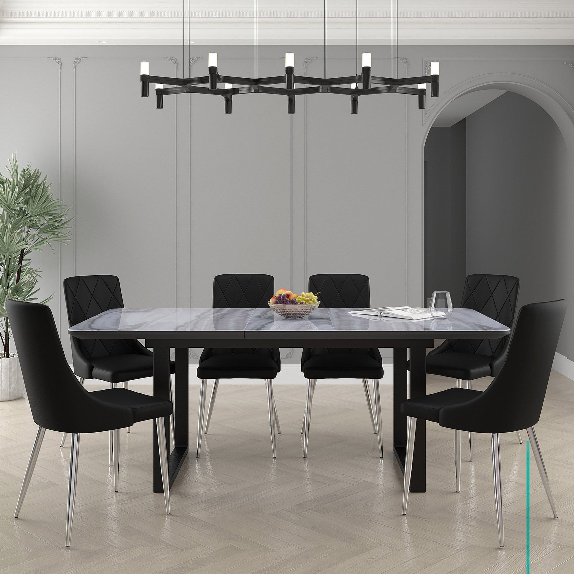 Gavin/Devo 7Pc Dining Set, Black